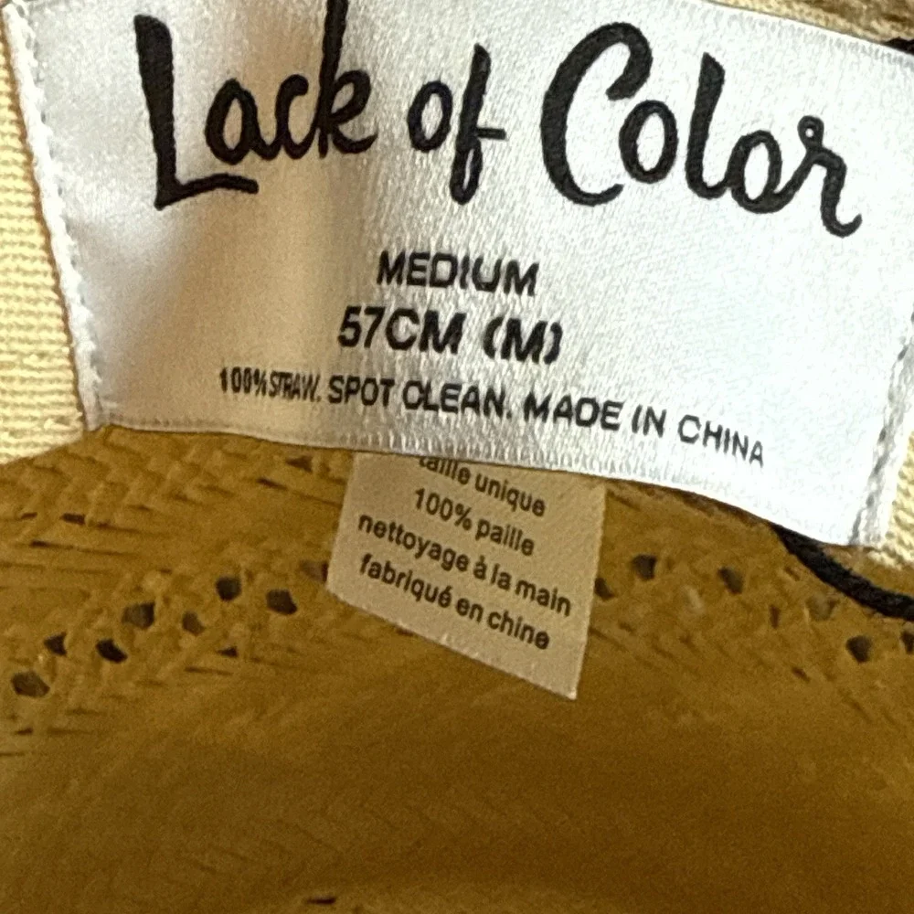 LACK OF COLOR: BAJA SUNLIGHT HAT – HANDWOVEN WESTERN FEDORA PAPER STRAW Size Med